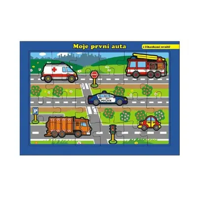 Puzzle deskové Moje první auta s říkankami 26x17cm 24 dílků