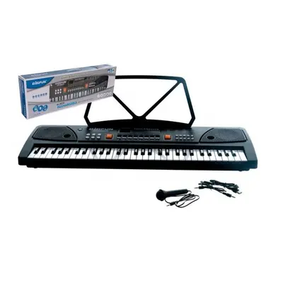 Pianko velké plast 61 kláves 63x20cm s mikrofonem a USB na nabíjecí baterie Li-ion v krabici 66x