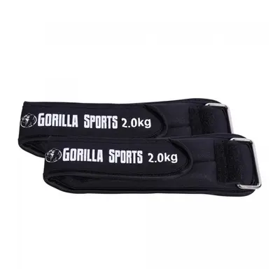 Gorilla Sports Zátěžové manžety, černé, 2 x 2 kg