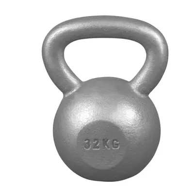 Gorilla Sports kettlebell činka, litinová, šedá, 32 kg