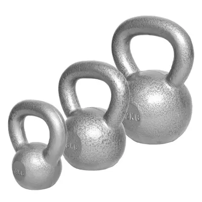 Gorilla Sports Kettlebell sada, litinová, 4, 8, 12 kg