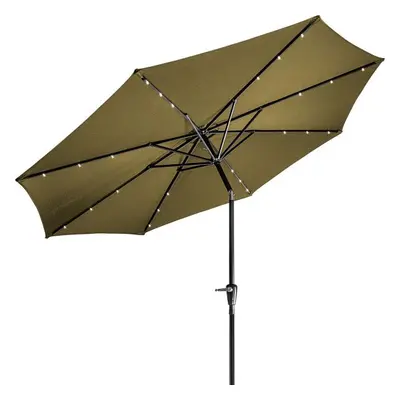 88628 STILISTA Sklopný slunečník s kličkou 3 m, khaki + LED