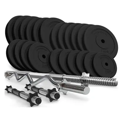 Physionics 91848 PHYSIONIC Vzpěračský set se závažím, hvězdicové zámky 125 kg