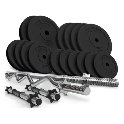 Physionics 91847 PHYSIONIC Vzpěračský set se závažím, hvězdicové zámky, 75 kg