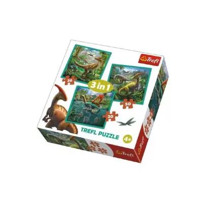 Puzzle 3v1 Svět Dinosaurů 20x19,5cm v krabici 28x28x6cm