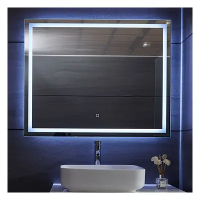 Aquamarin Koupelnové zrcadlo s LED osvětlením, 100 x 80 cm