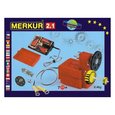 MERKUR 2.1 Stavebnice Elektromotorek v krabici 26x18x5cm