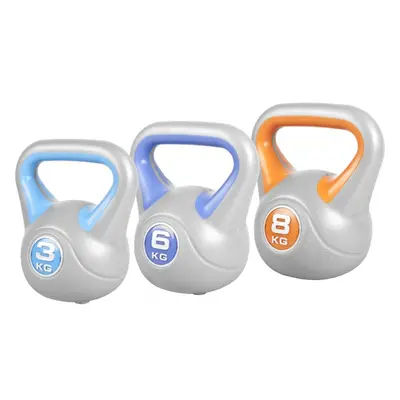 Gorilla Sports Kettlebell set, plast, 3 kg, 6 kg, 8 kg