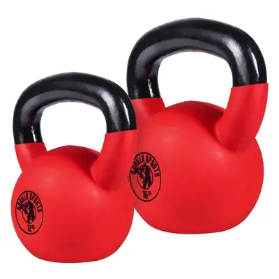 Gorilla Sports Sada kettlebellů, pogumovaný povrch, 28 kg