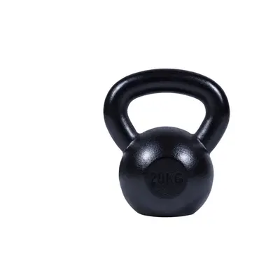 Gorilla Sports kettlebell činka, litinová, černá, 20 kg