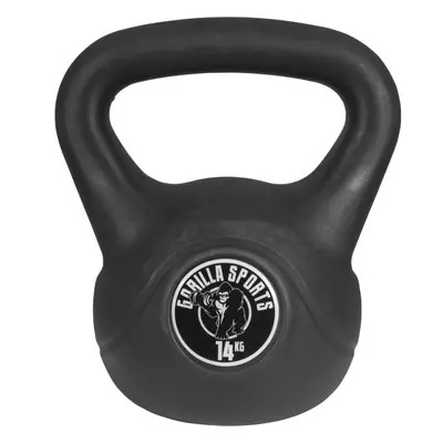 Gorilla Sports kettlebell činka, plast, černá, 14 kg