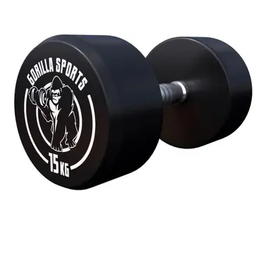 Gorilla Sports Jednoruční činka černo/bílá, 15 kg