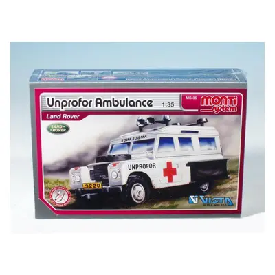 Monti 3Unprofor Ambulance Land Rover Stavebnice 1:3v krabici 22x15x6cm