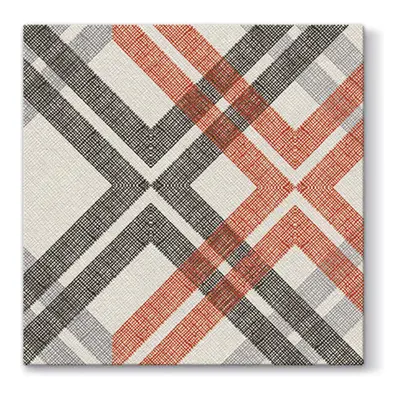 PAW - Ubrousky AIRLAID L 40x40cm Stylish Check Orange