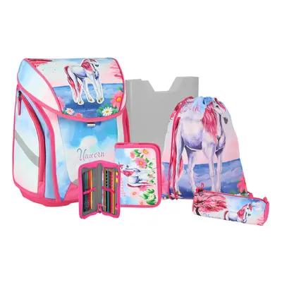 SPIRIT - Školní batoh - 5-dílný set s magnet. přezkou UNICORN MAGIC 3D