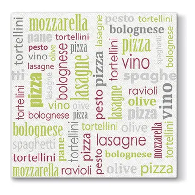 PAW - Ubrousky AIRLAID L 40x40cm Italian Food Green