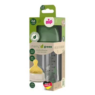 NIP - CHERRY GREEN láhev sklo,široká, kaučuk-M,240ml,kluk