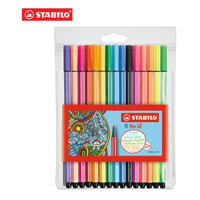 STABILO - Fixky Pen 68, sada 10 + 5 ks neon