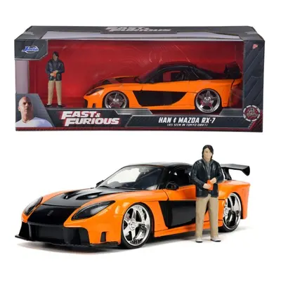 JADA - Rychle a zběsile auto 1997 Mazda RX7 1:24 + figurka Han Lue