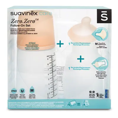 SUAVINEX - ANTIKOLIKOVÁ LÁHVIČKA ZERO ZERO 270 ml M - SADA