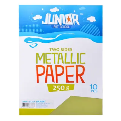 JUNIOR-ST - Dekorační papír A4 10 ks světle zelený metallic 250 g