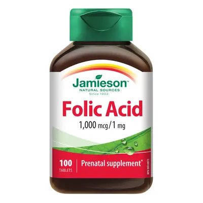 JAMIESON - Folic acid - Kyselina listová 1000mg 100 tbl