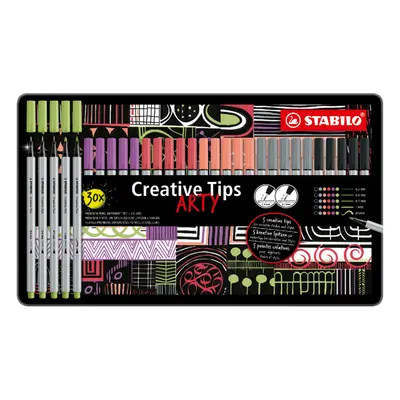 STABILO - Kreativní set Creative Tips PASTEL (6 různých barev) 30 ks sada v plechu