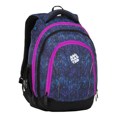 BAGMASTER - Studentský batoh SUPERNOVA 8 A BLACK/BLUE/PINK