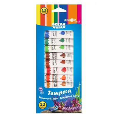 JUNIOR - Barvy temperové 12 ml, 12 ks