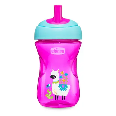 CHICCO - Hrneček Chicco Pokročilý s brčkem 266 ml, růžový 12m +