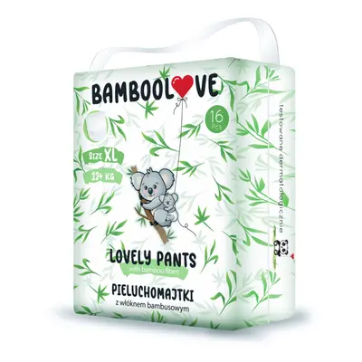 BAMBOOLOVE - Plenkové kalhotky jednorázové bambus vel. XL 12+ kg 16 ks