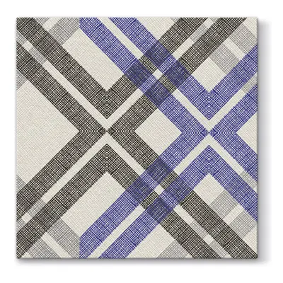 PAW - Ubrousky AIRLAID L 40x40cm Stylish Check Dark Blue