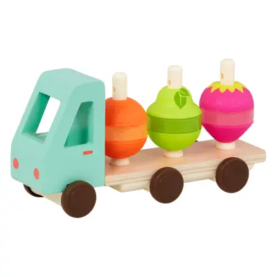 B-TOYS - Náklaďák dřevěný Stack & Roll Fruit Truck