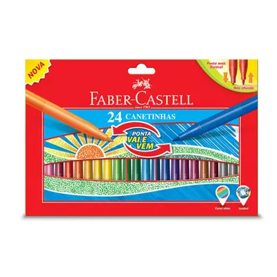 FABER CASTELL - Popisovače s pružným hrotem, barevné sada 24 ks