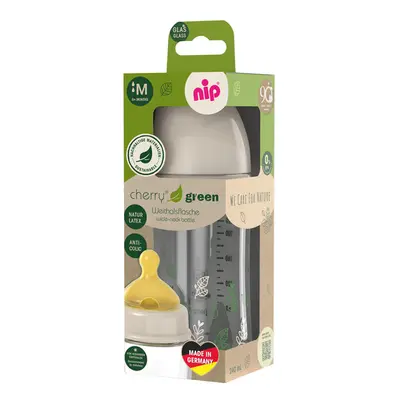 NIP - CHERRY GREEN láhev sklo,široká, kaučuk-M,240ml,holka