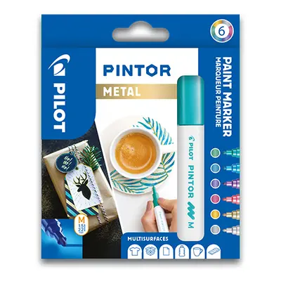 PILOT - Dekorační popisovač "Pintor Metal", sada 6 ks, hrot M