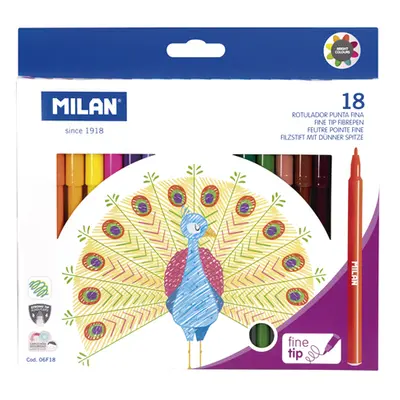 MILAN - Fixy s kulatým hrotem 2 mm - sada 18 ks