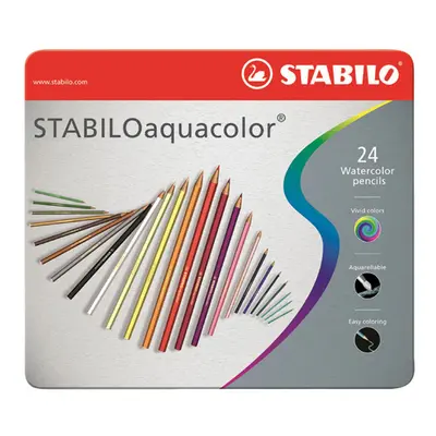 STABILO - Pastelky aquacolor, metal box 24 ks