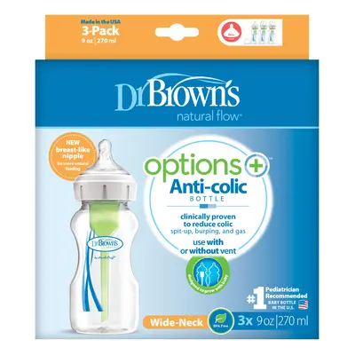 DR.BROWNS - Láhev antikolik Options+ široké hrdlo 3x270ml plast (WB93600)