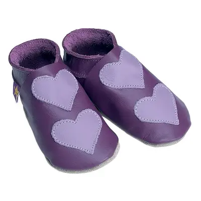 Starchild - Kožené botičky - Lovehearts Grape / mauve - velikost XL (18-24 měsíců)