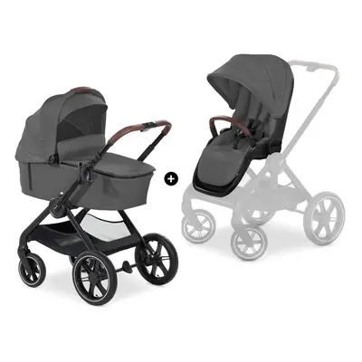 HAUCK - Sada 2v1 Kočárek Walk N Care Air Dark Grey