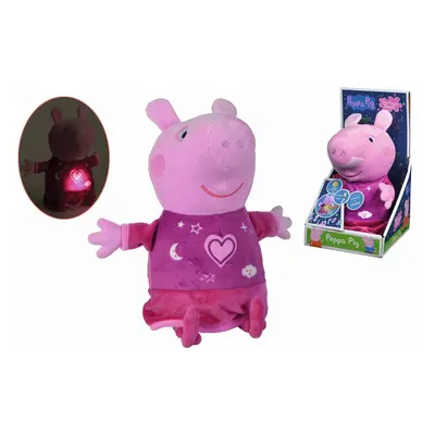 SIMBA - Peppa Pig 2v1 plyšový usínáček, hrající + světlo, růžový, 25 cm