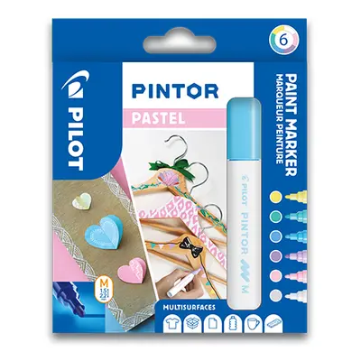 PILOT - Dekorační popisovač "Pintor Pastel", sada 6 ks, hrot M