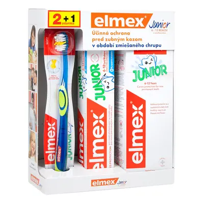 ELMEX - Junior Systém (zubní pasta 75ml, ústní voda 400ml, zubní kartáček)