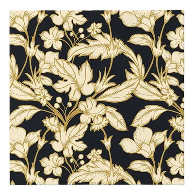 PAW - Ubrousky AIRLAID 40x40 cm - Beautiful Floral Pattern Black