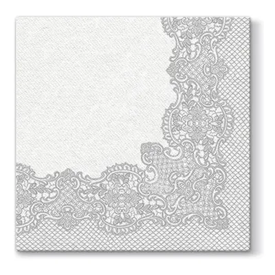 PAW - Ubrousky AIRLAID L 40x40cm Royal Lace Silver