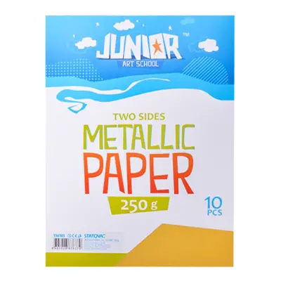 JUNIOR-ST - Dekorační papír A4 10 ks žlutý metallic 250 g