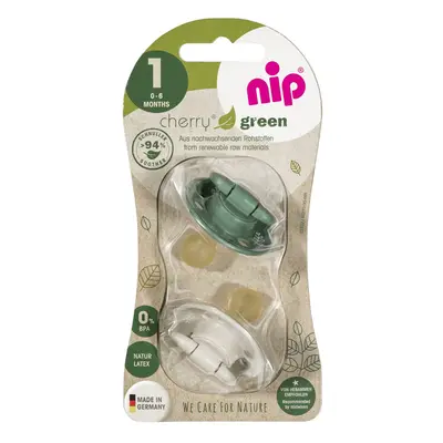 NIP - GREEN line dudlík K, 0-6m, 2ks, green/beige