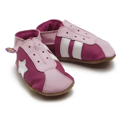 Starchild - Kožené botičky - Retro Trainers In Fuchsia Pink - velikost XL (18-24 měsíců)