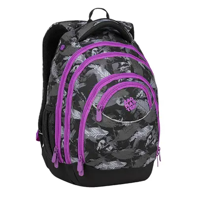 BAGMASTER - Studentský batoh SUPERNOVA 8 B BLACK/PINK/VIOLET